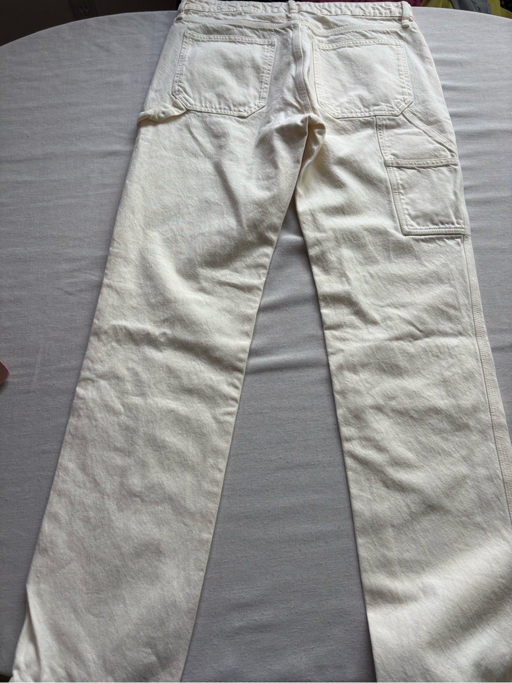 Rag & Bone High Rise Cargo Full Length Jeans Ecru Size 29 Style WDD22F2918BTEC - Picture 6 of 12